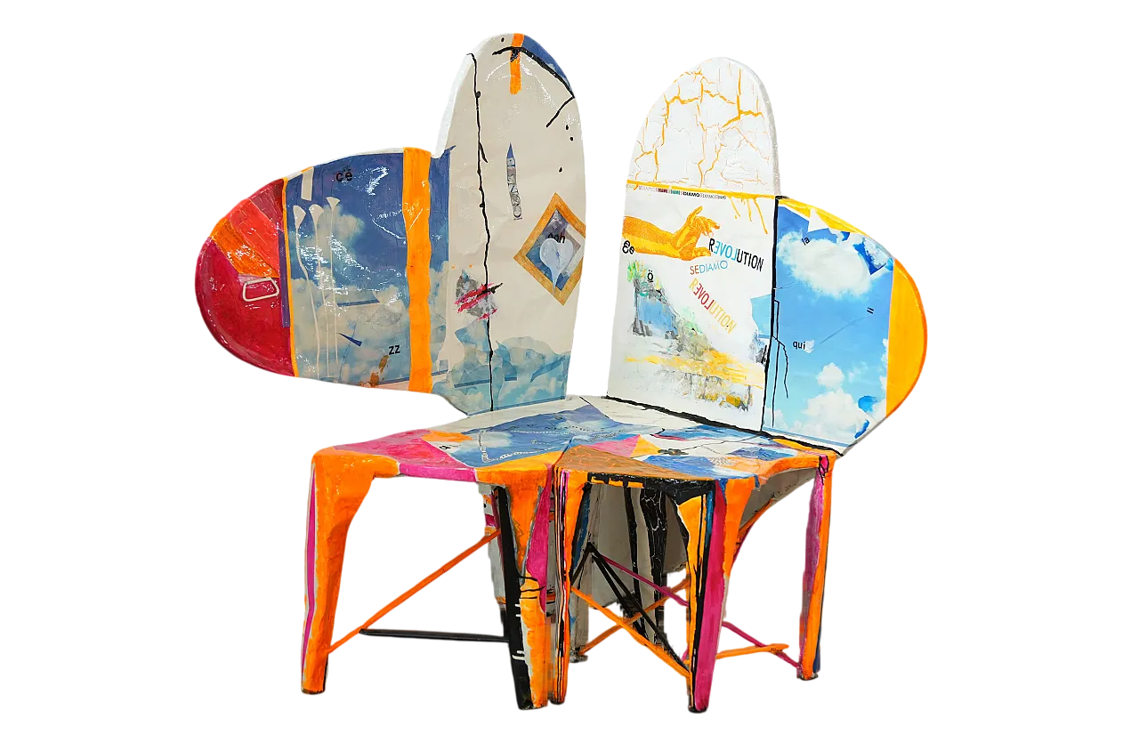 Pair of Guido Coletti Sculptural Modular Chairs (2010) – Hand-Painted 16