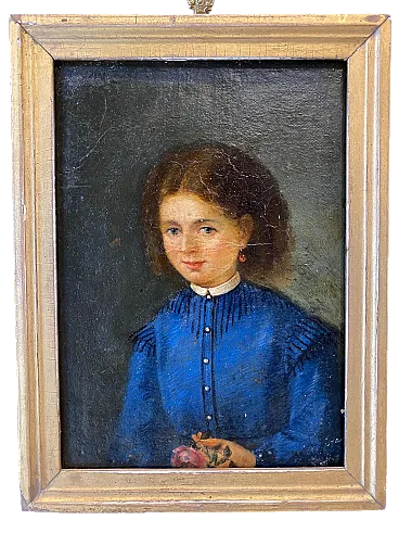 Ritratto di fanciulla olio su tela, '800