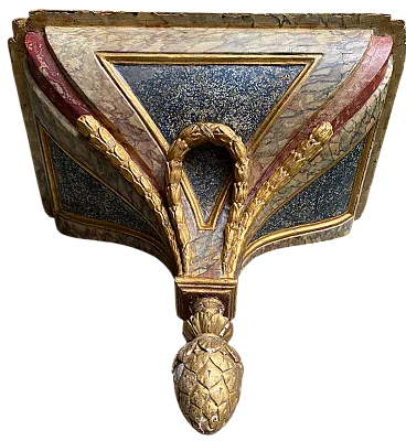 Cielino in legno intagliato, dorato e dipinto a finti marmi, '700