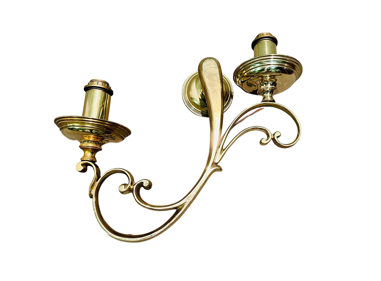 Pair of appliques in brass, 50s 6