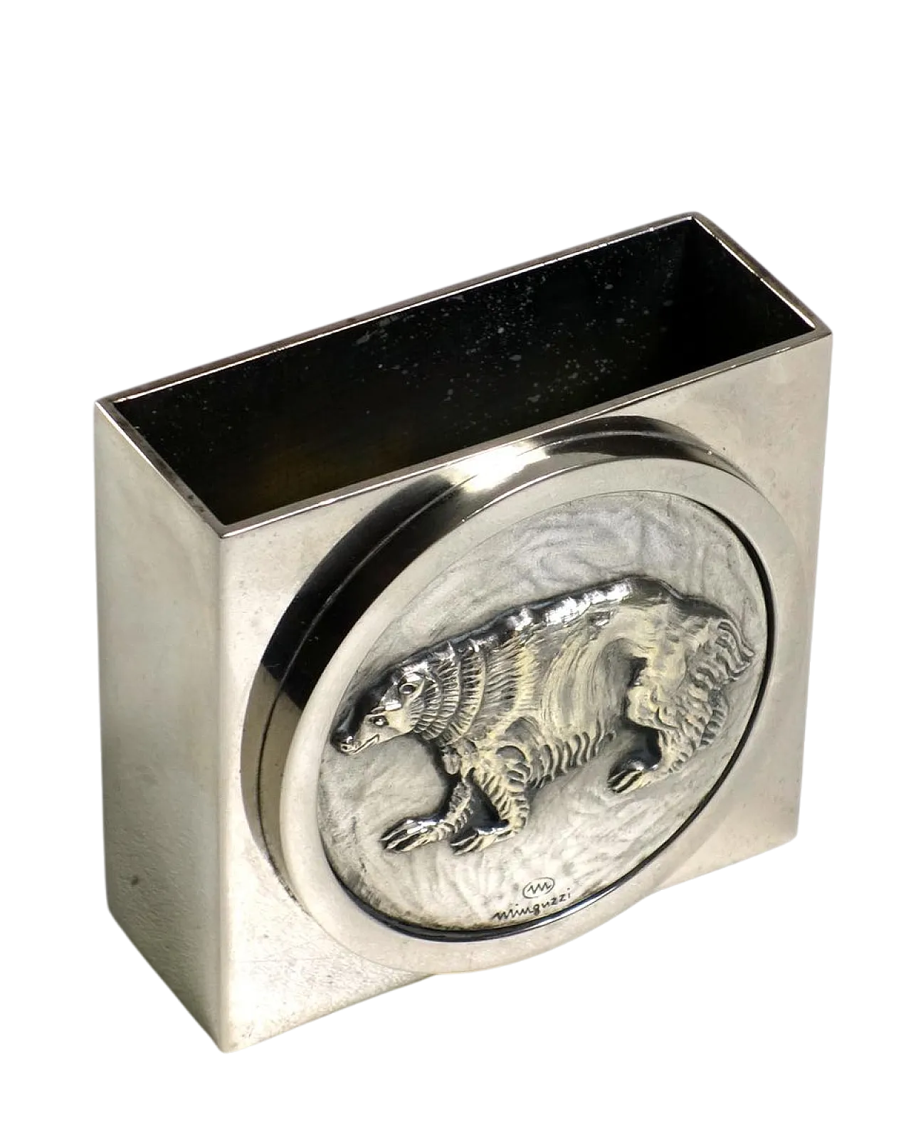 Silver metal pen holder by Luciano Minguzzi, 1970s 6