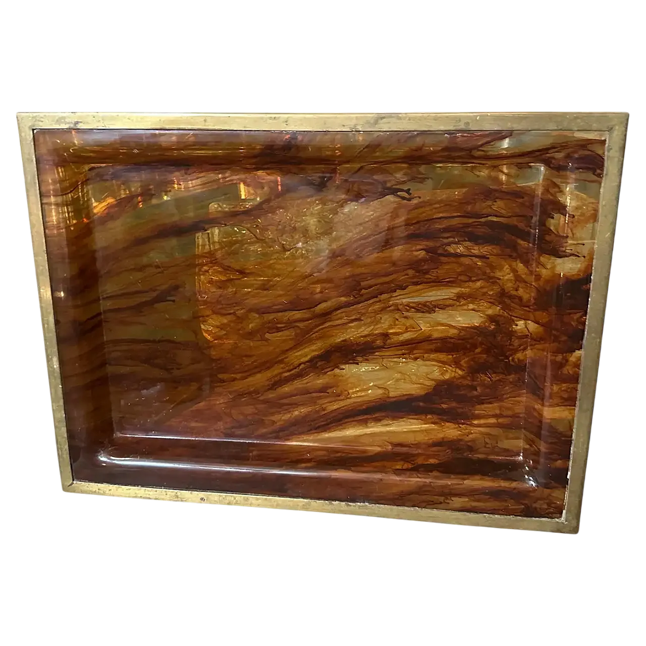 Vassoio in finta tartaruga di Ulderico Cavinato, anni '80 12