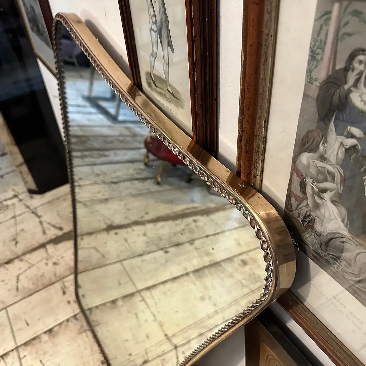 Specchio da parete a forma di biscotto in stile Gio Ponti, anni '50 2