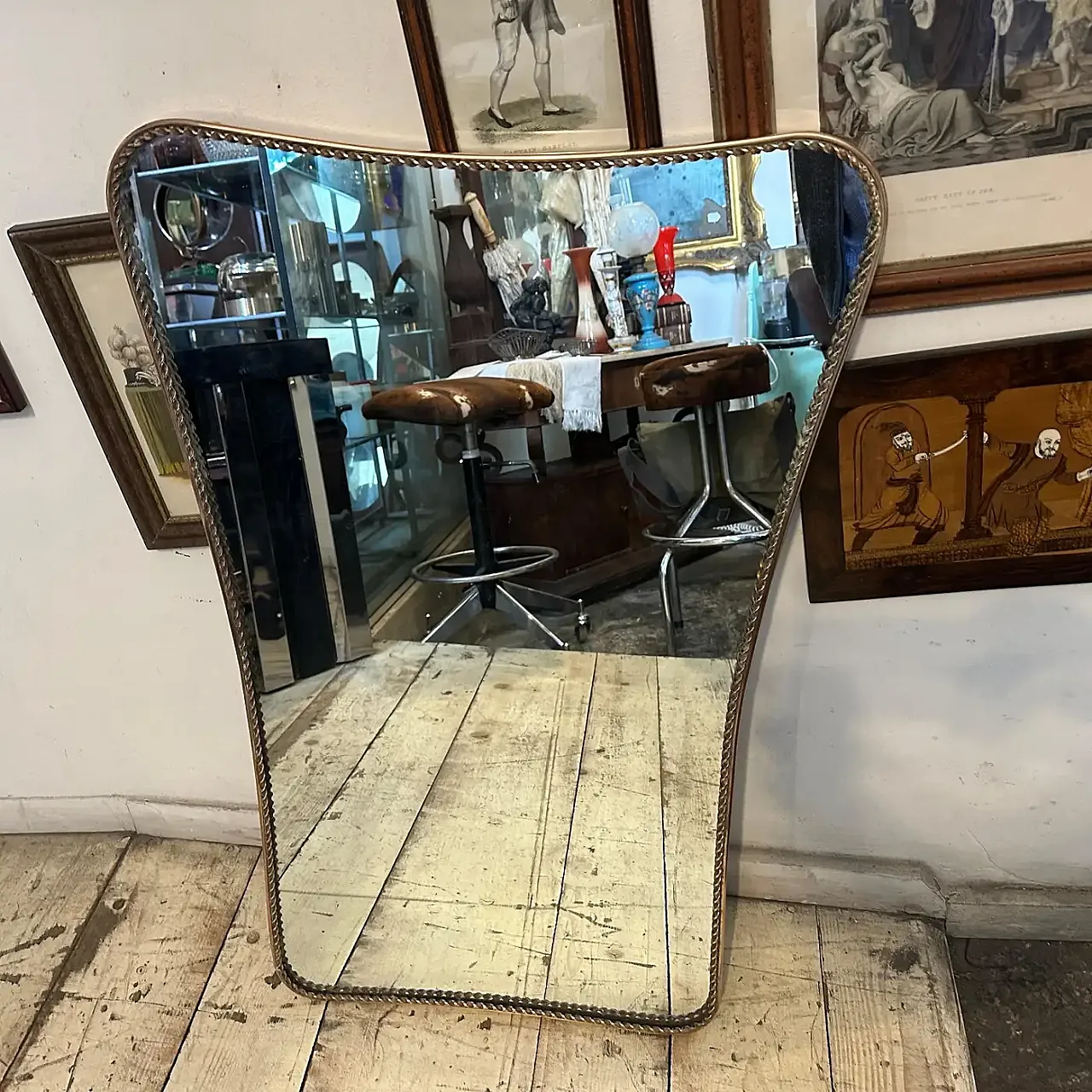 Specchio da parete a forma di biscotto in stile Gio Ponti, anni '50 6