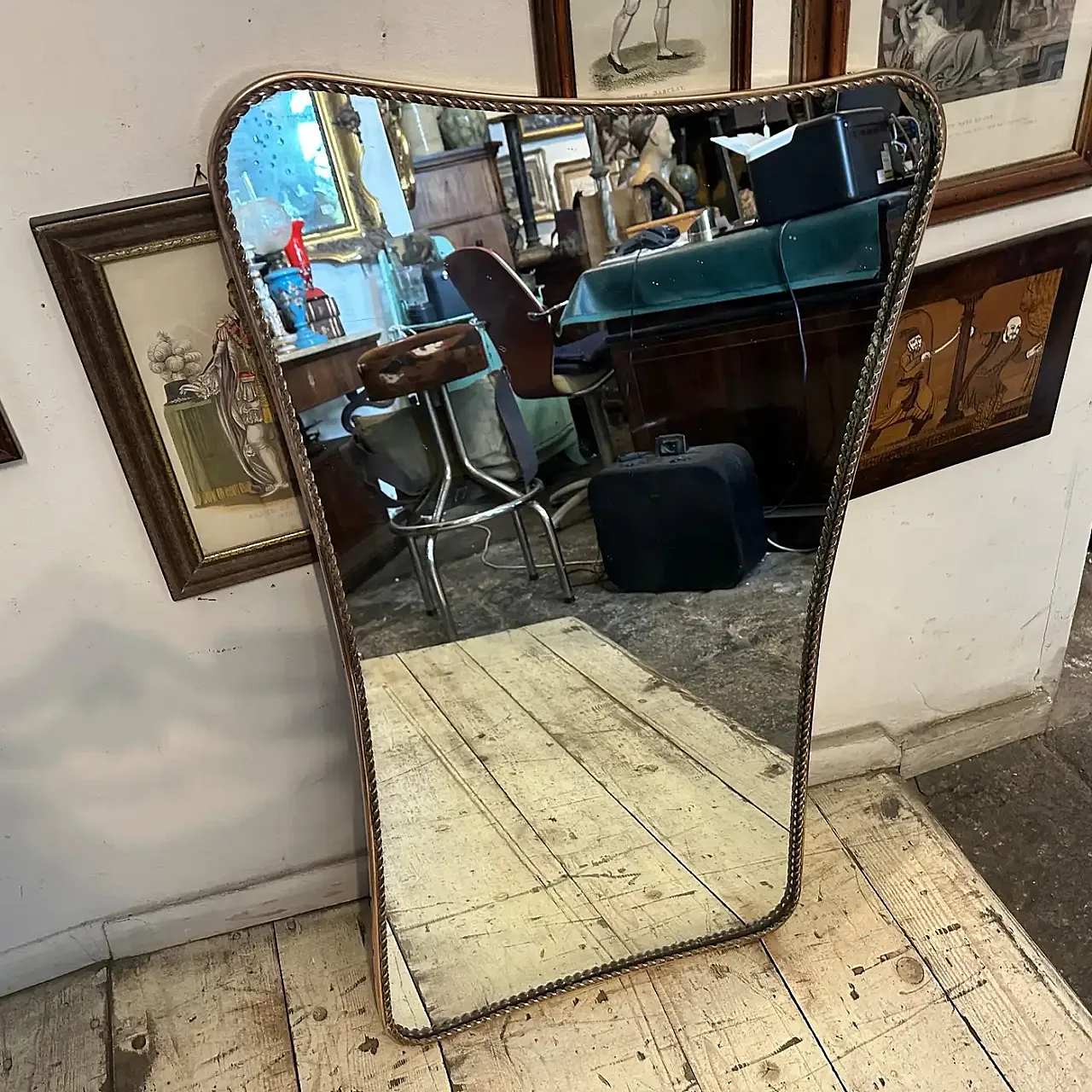 Specchio da parete a forma di biscotto in stile Gio Ponti, anni '50 11