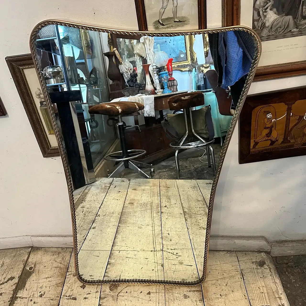 Specchio da parete a forma di biscotto in stile Gio Ponti, anni '50 13