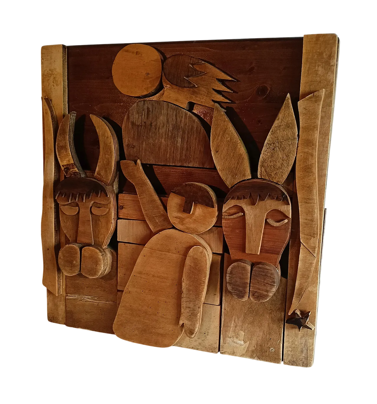 Formella in legno, rappresentazione della Nativita' anni '80 31