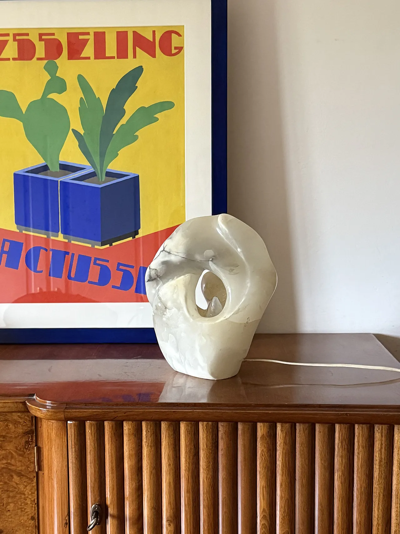 Sculptural alabaster table lamp, 1980s 2