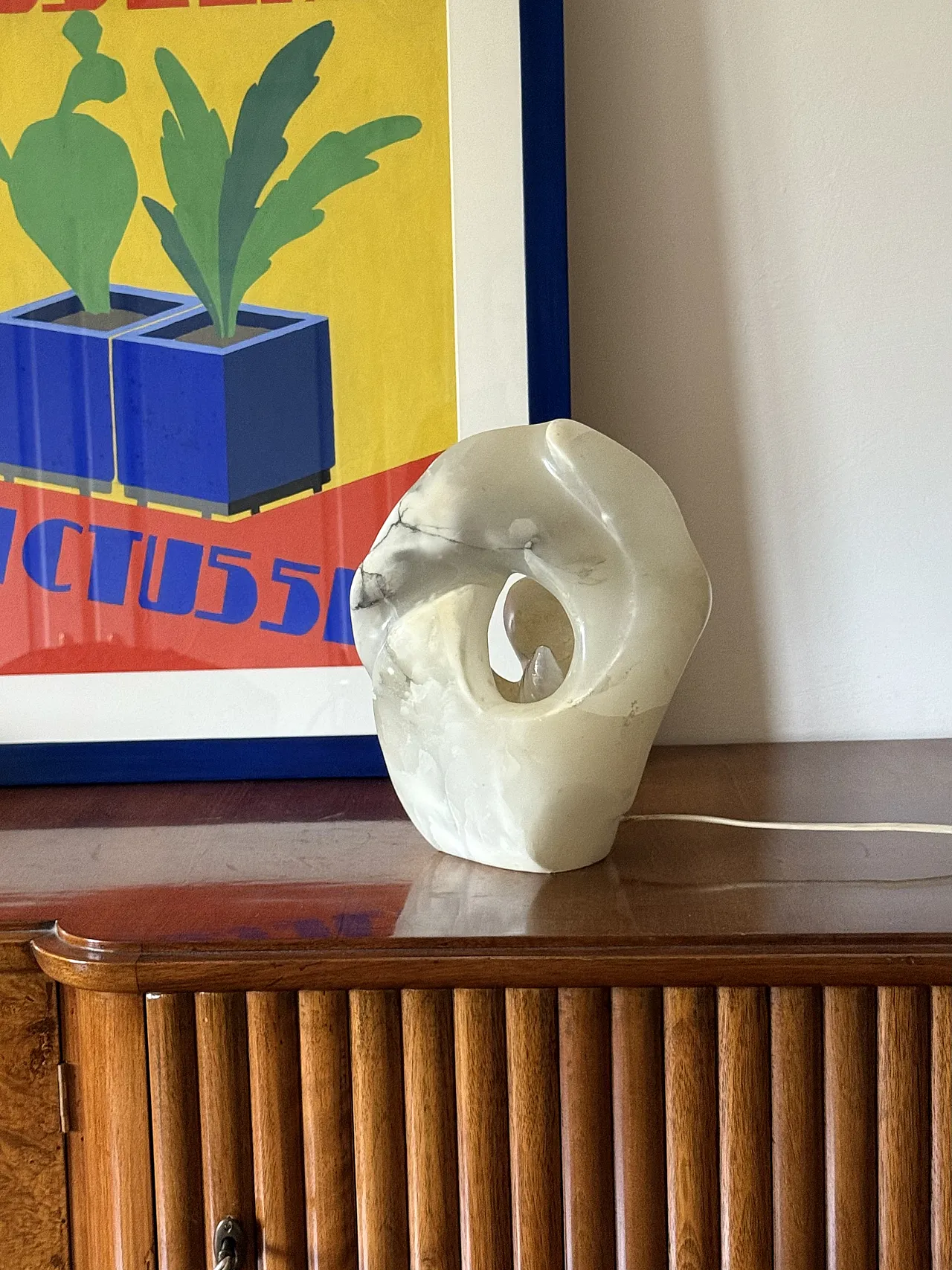 Sculptural alabaster table lamp, 1980s 3