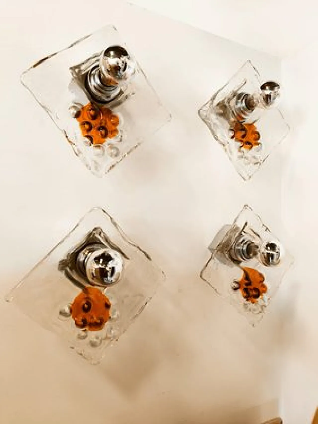 4 Murano glass wall sconces by Mazzega, 1970s 3