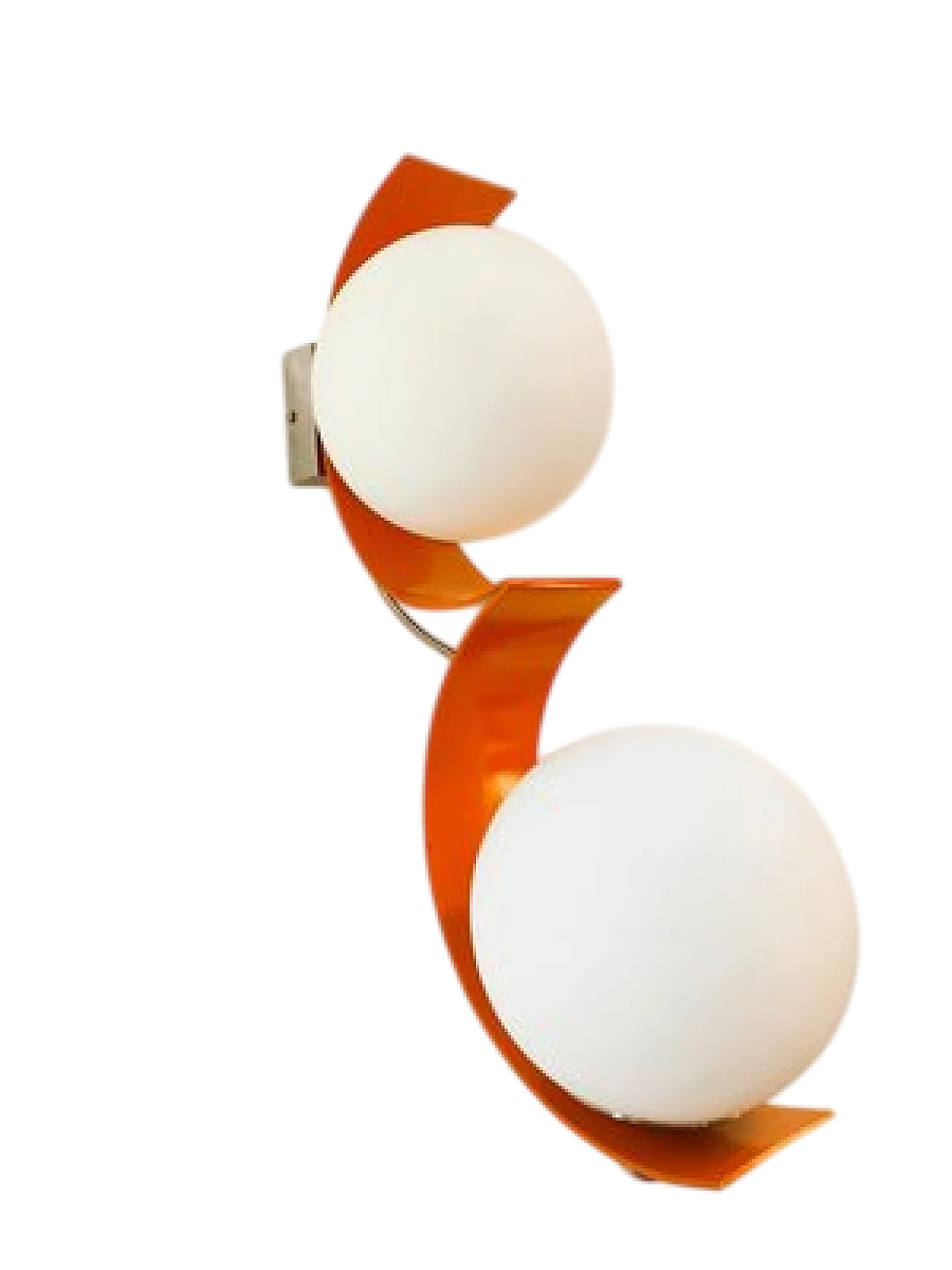 Applique con doppia sfera in vetro e metallo, anni '70 7