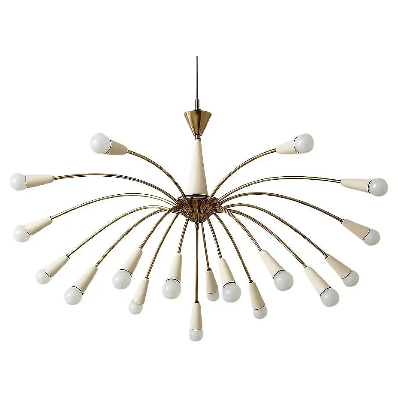 18-light brass chandelier, 1950s 1