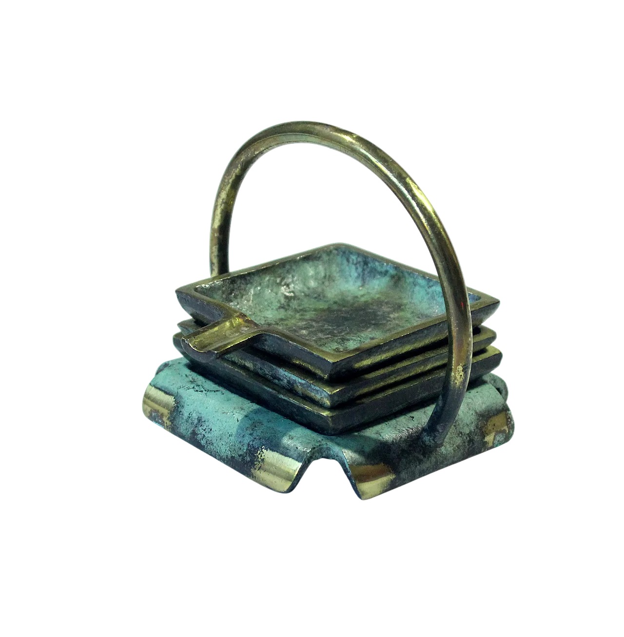 1950s - stackable ashtrays bronze/brass 7