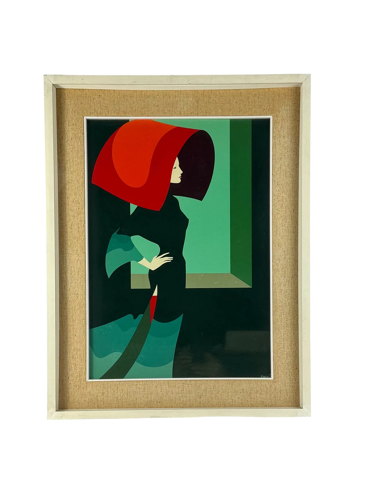 Hamlet from the coast, Original Sierigraph Framed, Milan Italy 1980s 8