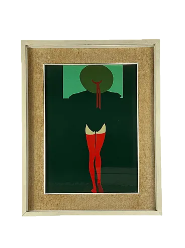 Hamlet from the coast, Original Sierigraph Framed, Milan Italy 1980s