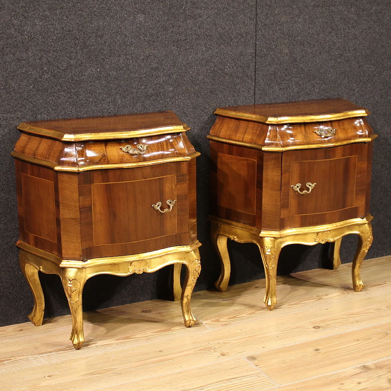 Pair of Venetian bedside tables, 20th century 1