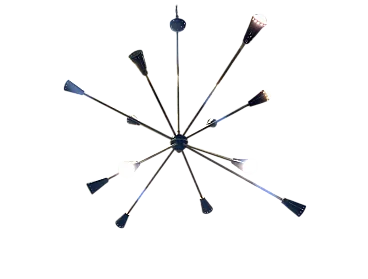 Sputmik chandelier 12 cones, 50s