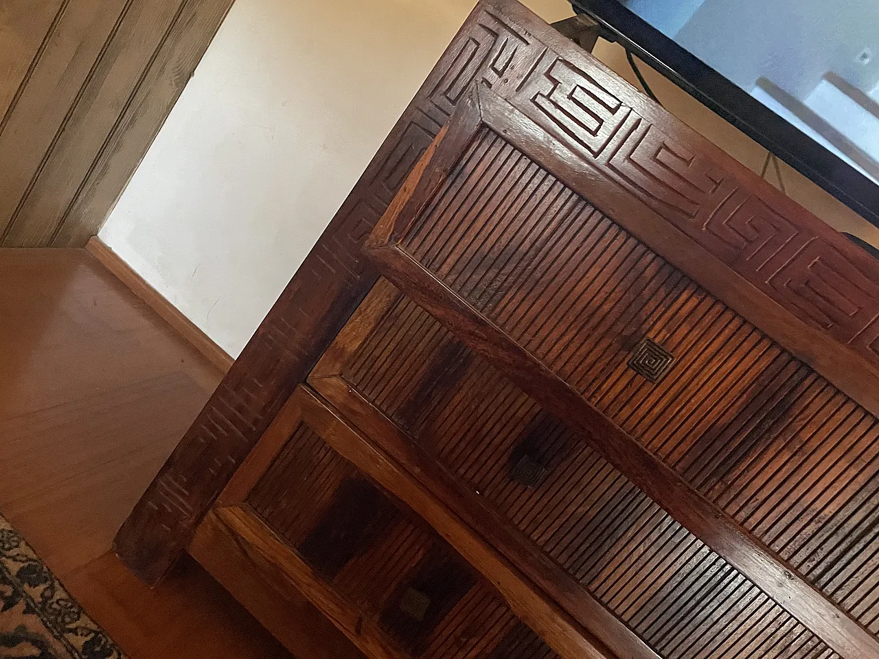 Exotic woods carved dresser, 2000s 4