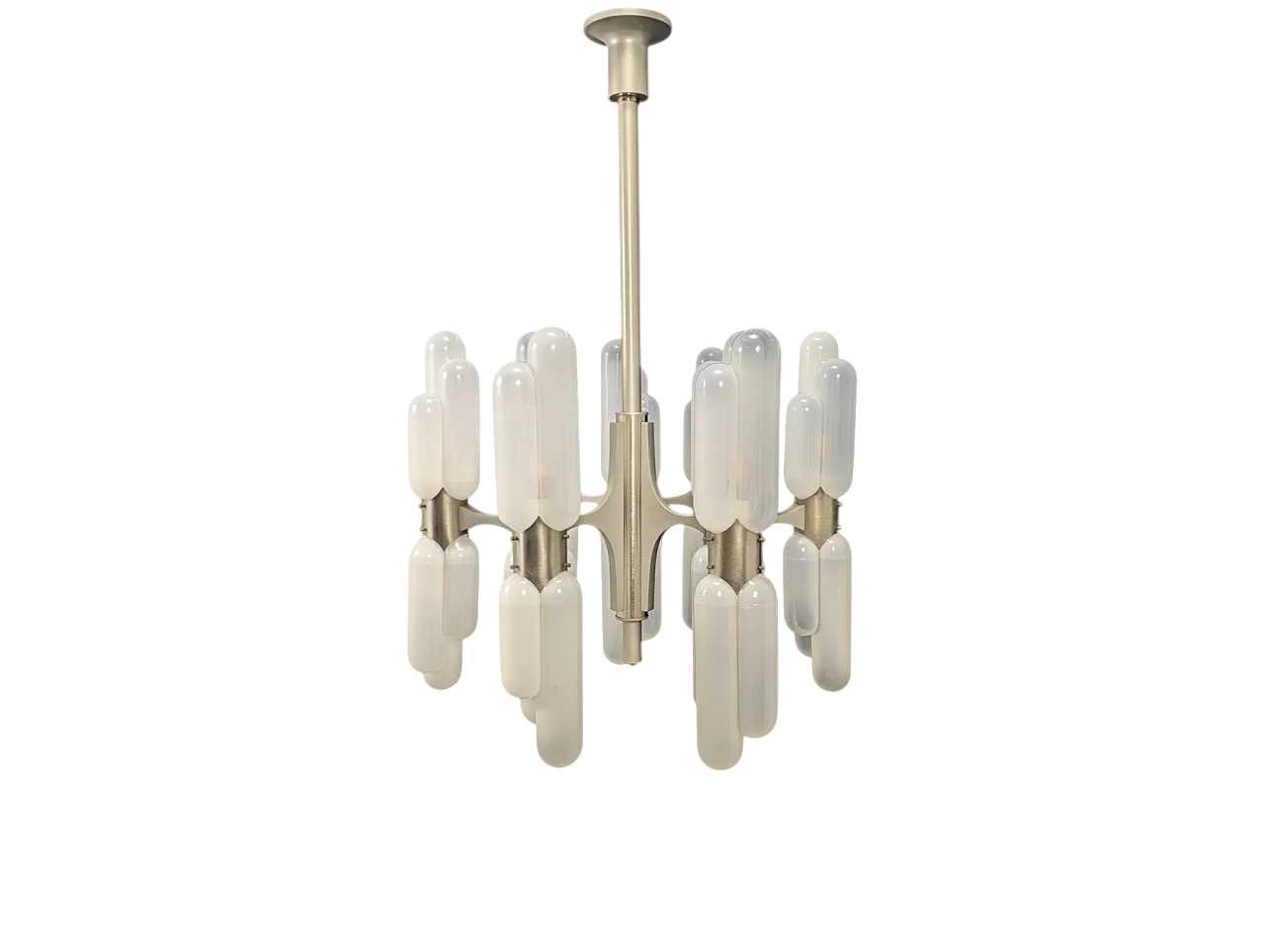 Lampadario di Carlo Nason per Mazzega con 18 luci anni 70 12