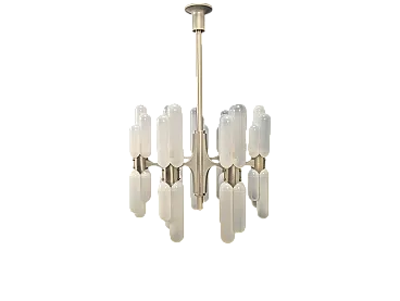 Lampadario di Carlo Nason per Mazzega con 18 luci anni 70