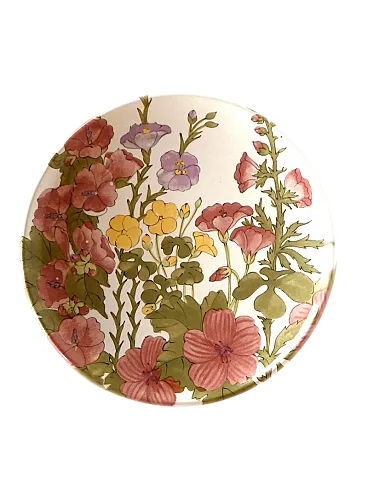 Piatto floreale in ceramica di Ernestine Salerno, anni '50