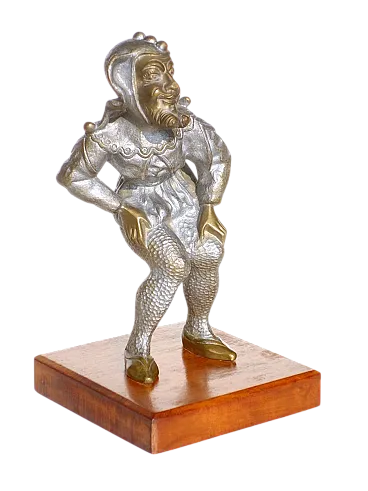 Scultura di giullare in bronzo, anni '70