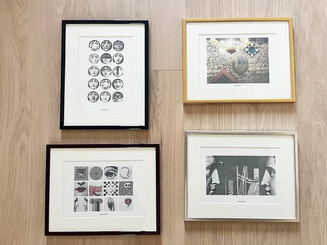 4 Stampe autentiche con cornici di Fornasetti, anni '90 1