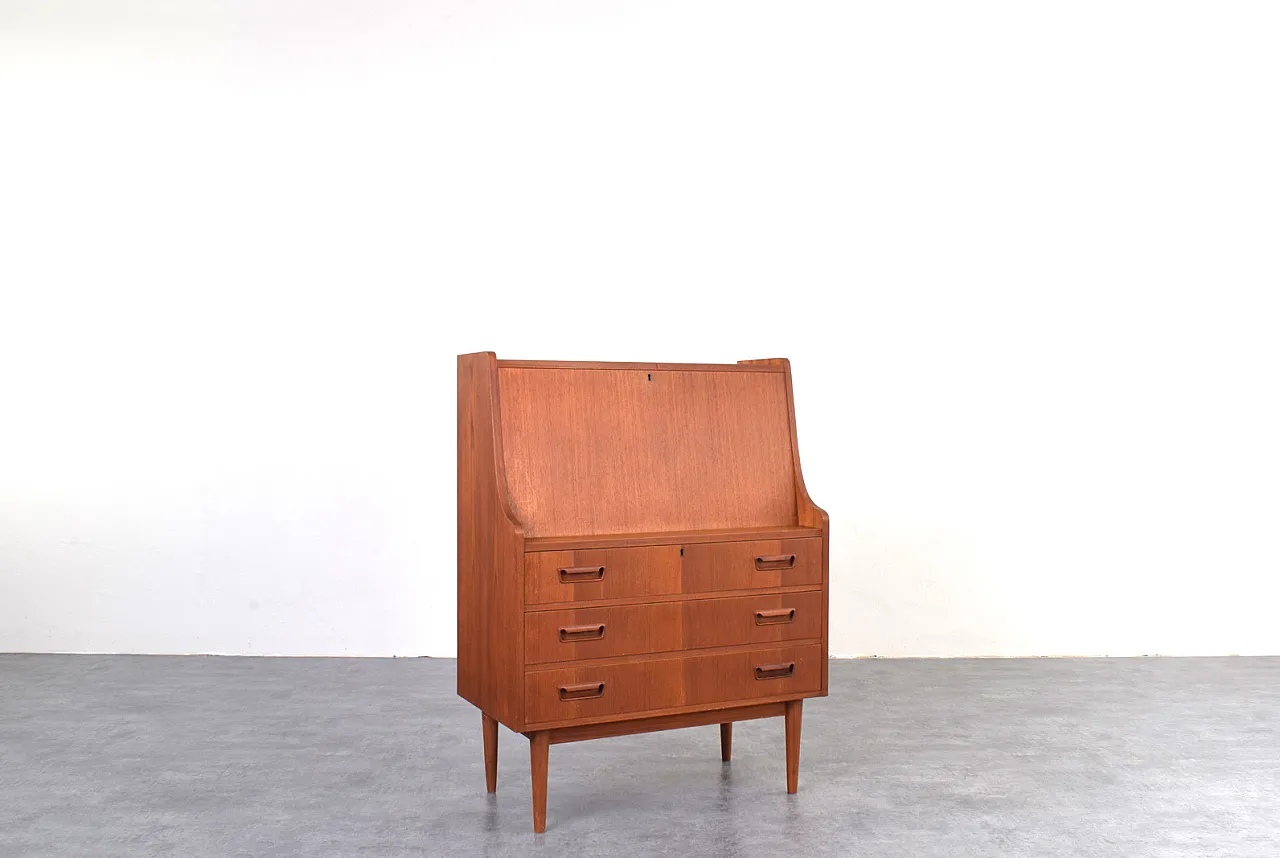 Danish Teak Secretary by Gunnar Nielsen for Tibergaard, 1960s 3