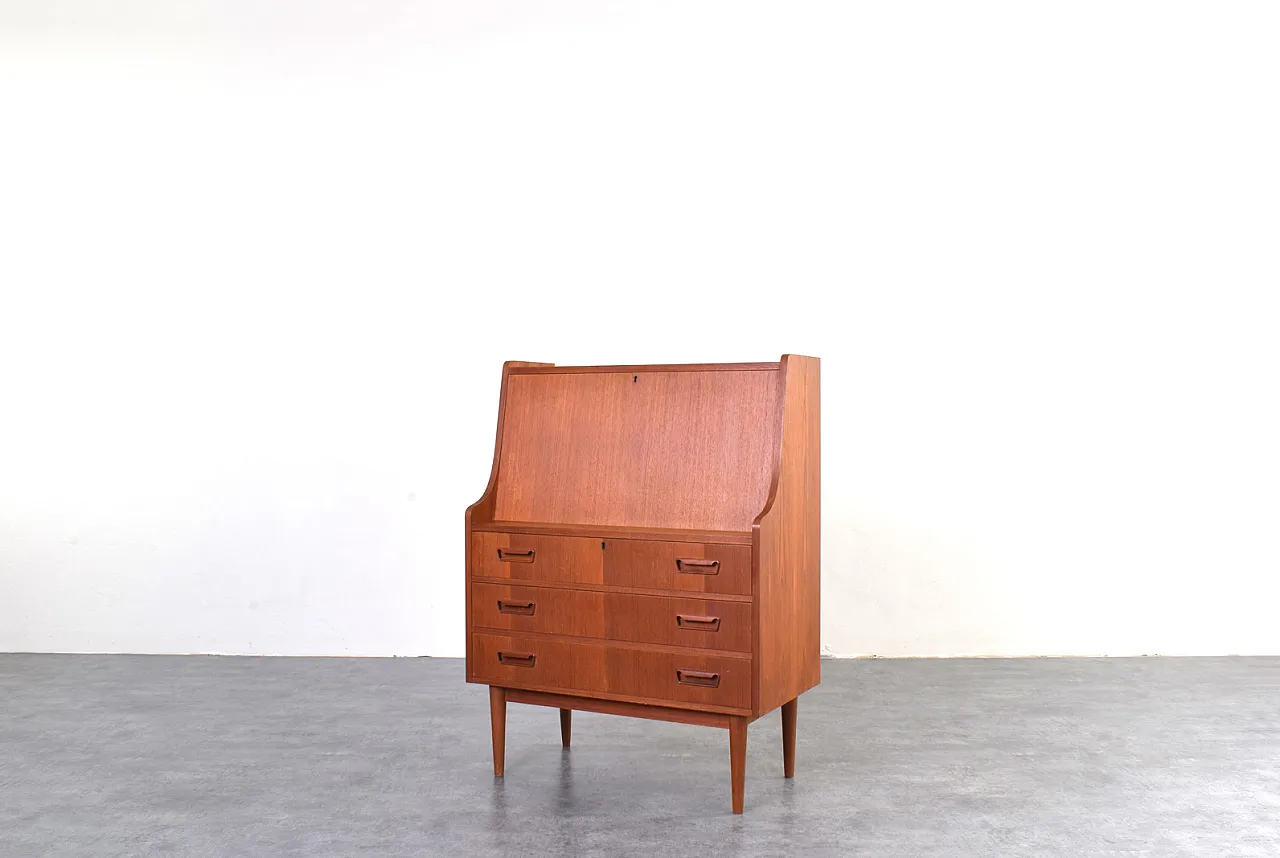 Danish Teak Secretary by Gunnar Nielsen for Tibergaard, 1960s 4