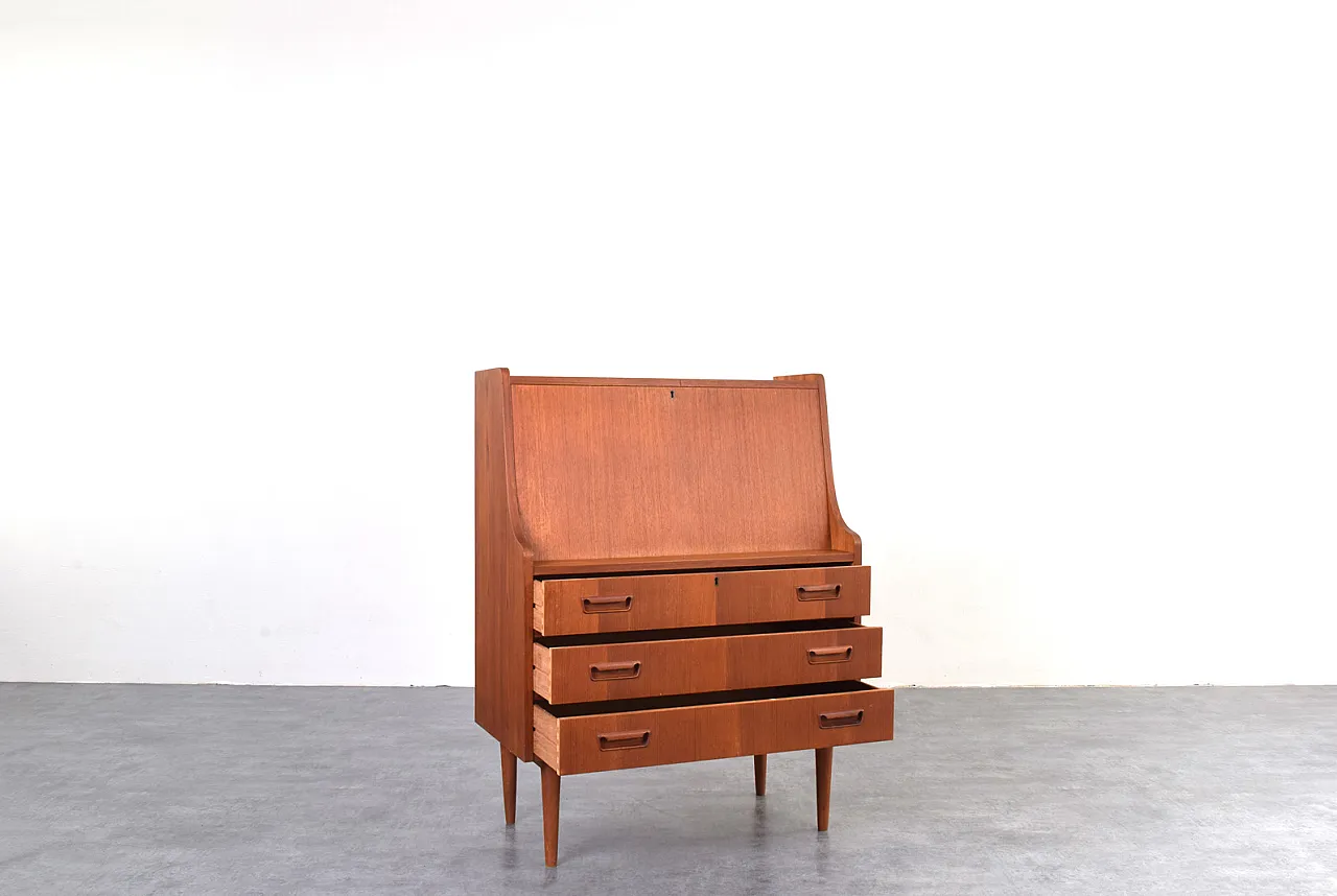 Danish Teak Secretary by Gunnar Nielsen for Tibergaard, 1960s 5