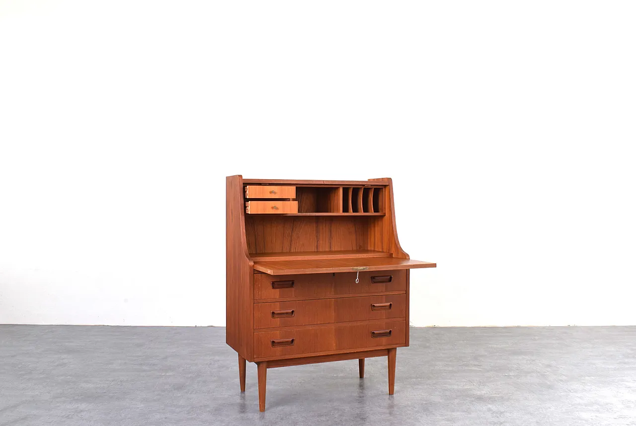 Danish Teak Secretary by Gunnar Nielsen for Tibergaard, 1960s 6