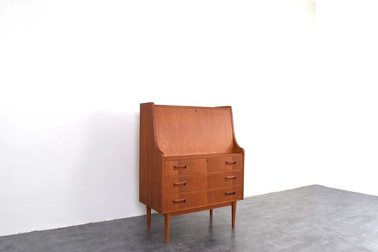 Danish Teak Secretary by Gunnar Nielsen for Tibergaard, 1960s 11