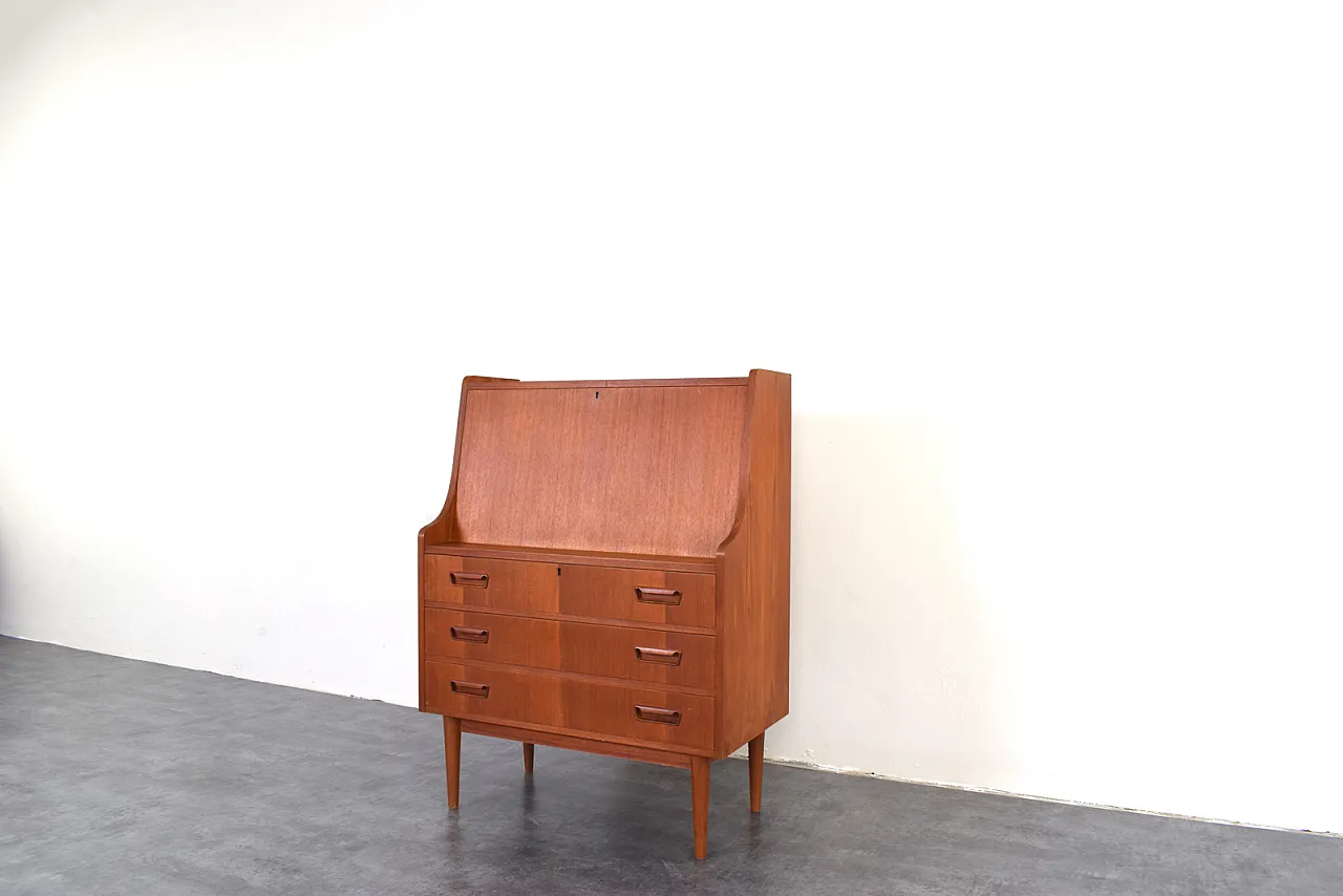 Danish Teak Secretary by Gunnar Nielsen for Tibergaard, 1960s 12