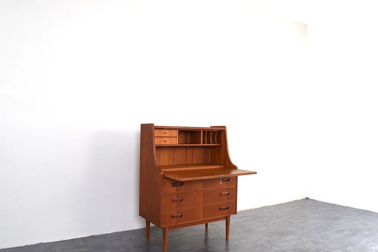 Danish Teak Secretary by Gunnar Nielsen for Tibergaard, 1960s 13