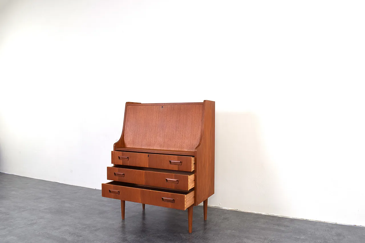 Danish Teak Secretary by Gunnar Nielsen for Tibergaard, 1960s 14