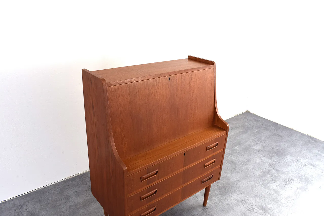 Danish Teak Secretary by Gunnar Nielsen for Tibergaard, 1960s 15