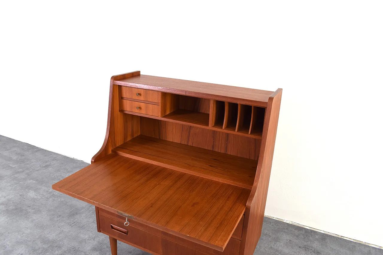 Danish Teak Secretary by Gunnar Nielsen for Tibergaard, 1960s 17