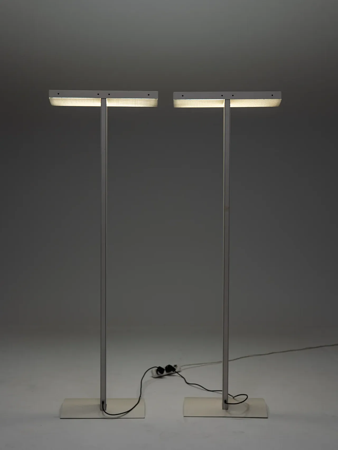 Pair of white Sames floor lamps, 1980s 4
