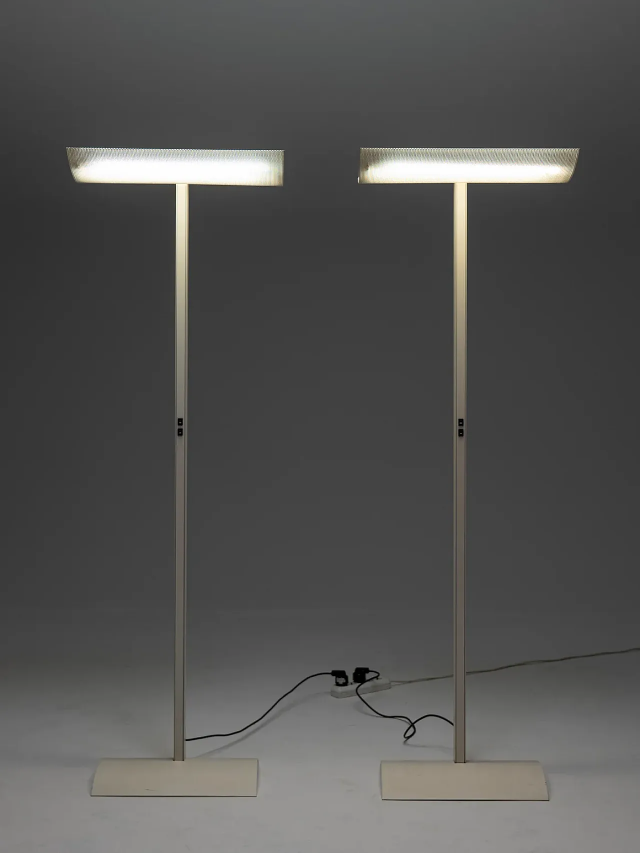 Pair of white Sames floor lamps, 1980s 5