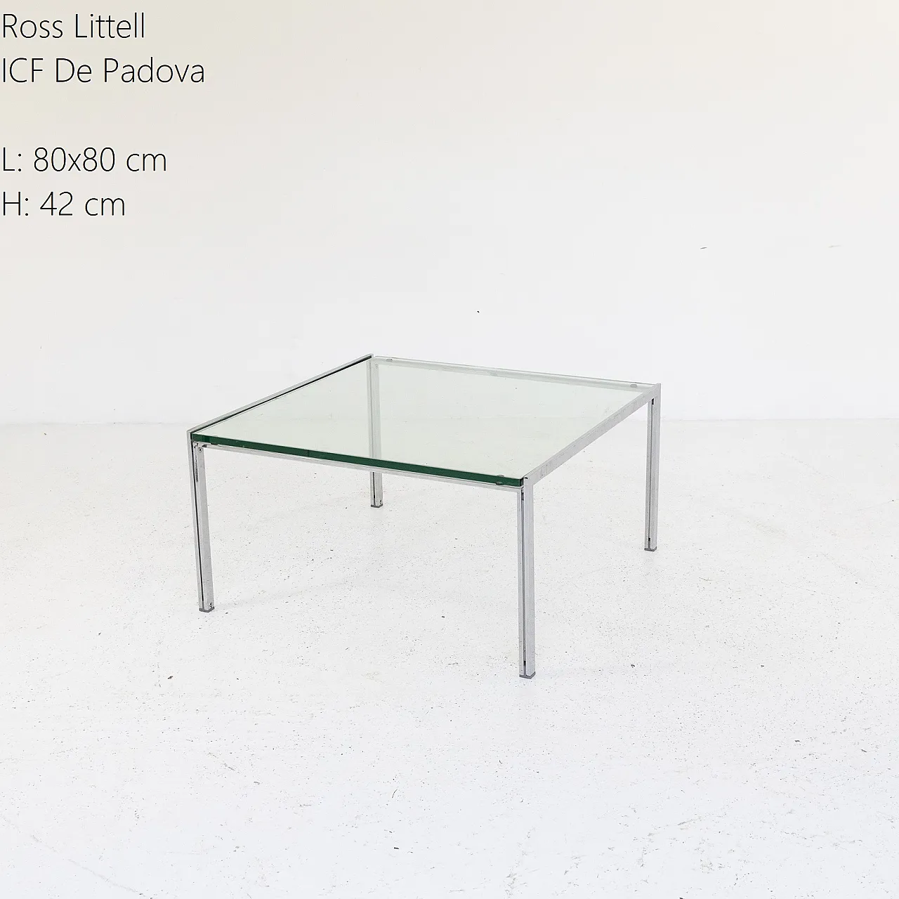 Tavolino quadrato di Ross Littell per ICF De Padova, anni ’70 5