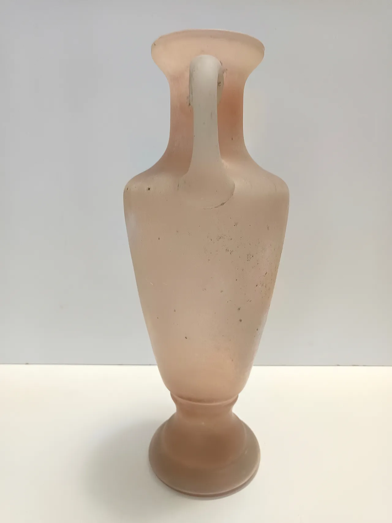 Peach Pink and White Scavo Glass Amphora Vase attr. to Seguso, 60s 3