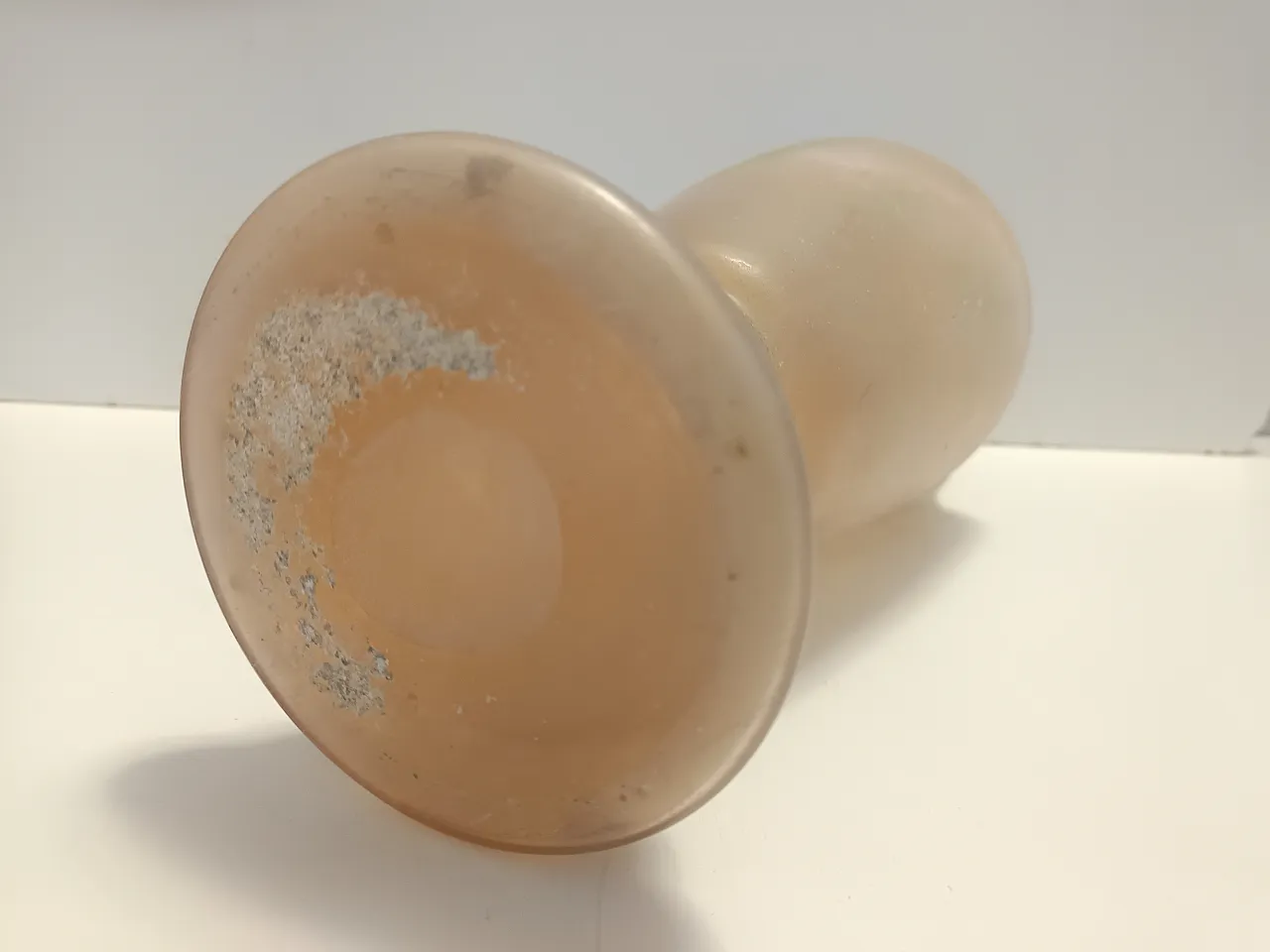 Peach Pink and White Scavo Glass Amphora Vase attr. to Seguso, 60s 7