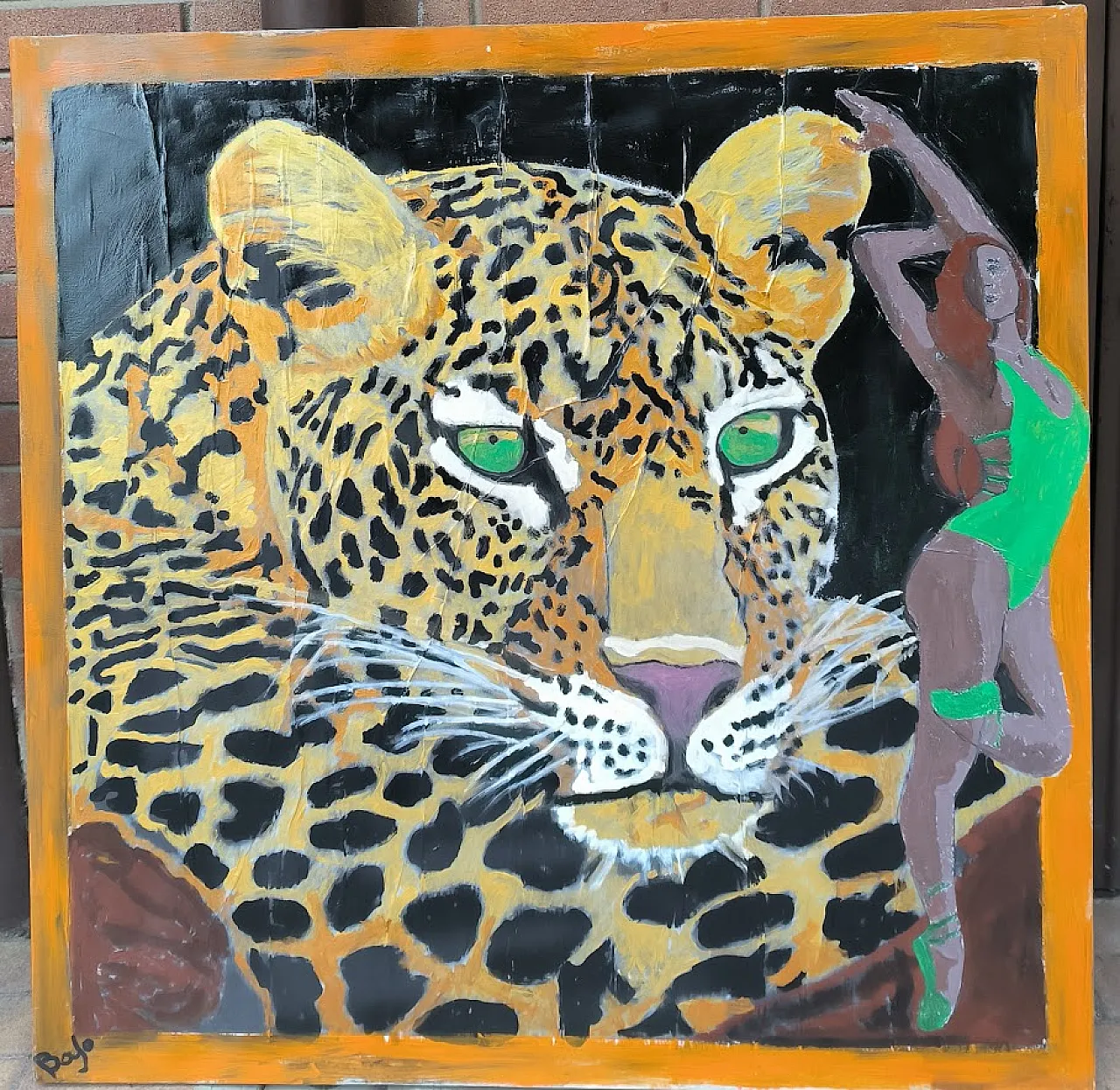 Leopardo e Danzatrice, Acrilico su tela di Barbara Iori (Bajo), 2024 2