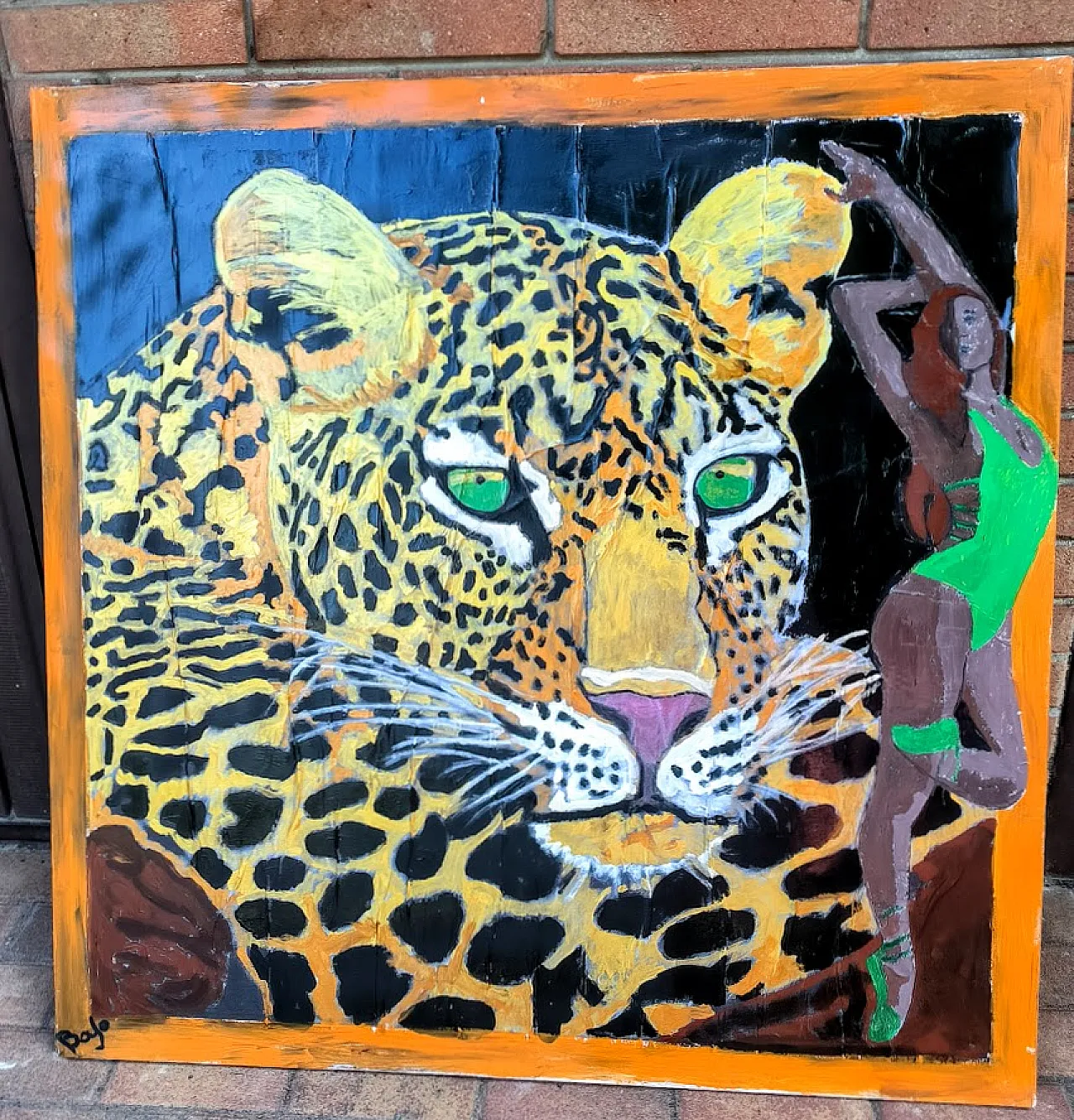 Leopardo e Danzatrice, Acrilico su tela di Barbara Iori (Bajo), 2024 4