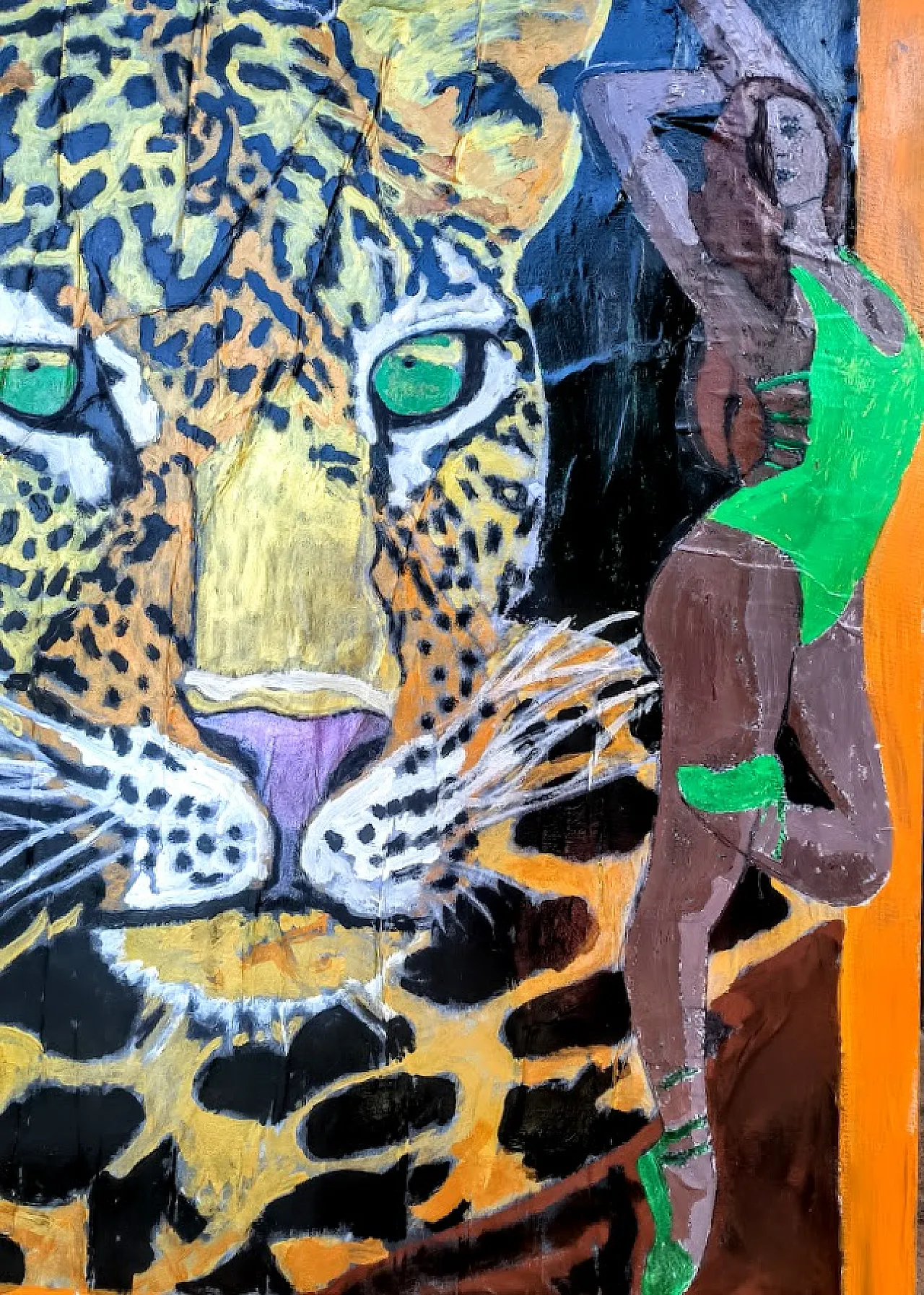 Leopardo e Danzatrice, Acrilico su tela di Barbara Iori (Bajo), 2024 5
