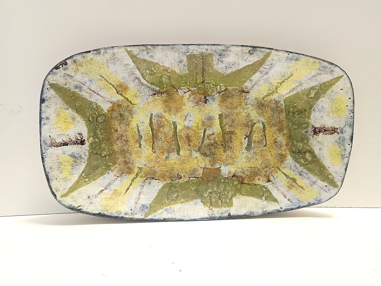 Pannello artistico da parete in terracotta fatto a mano, anni '50 1