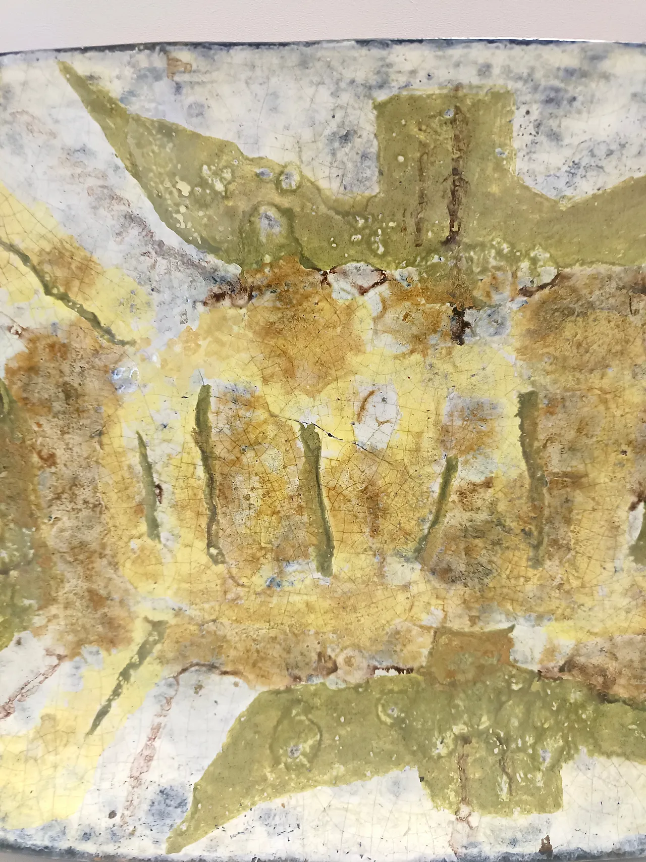 Pannello artistico da parete in terracotta fatto a mano, anni '50 3