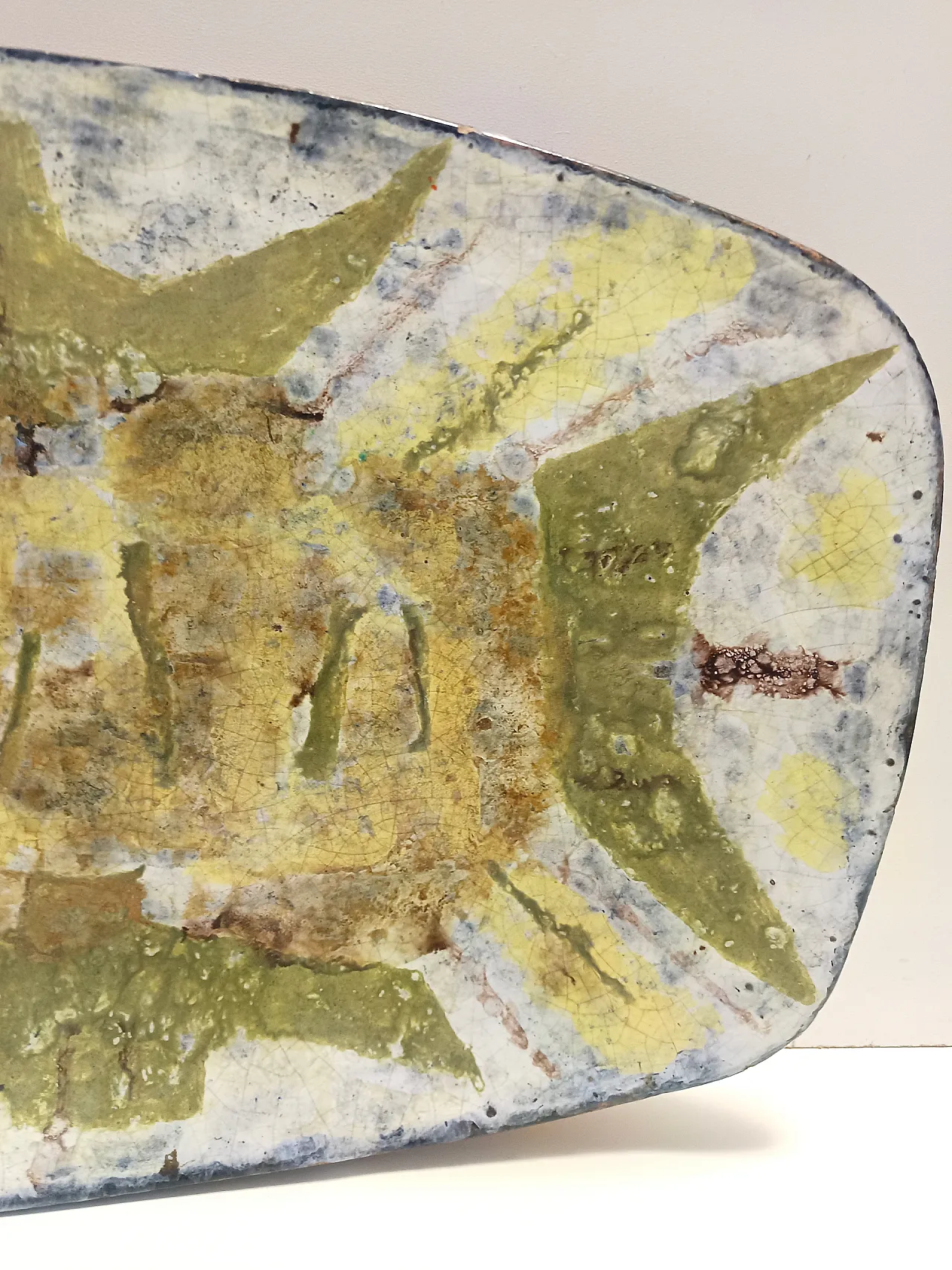 Pannello artistico da parete in terracotta fatto a mano, anni '50 4