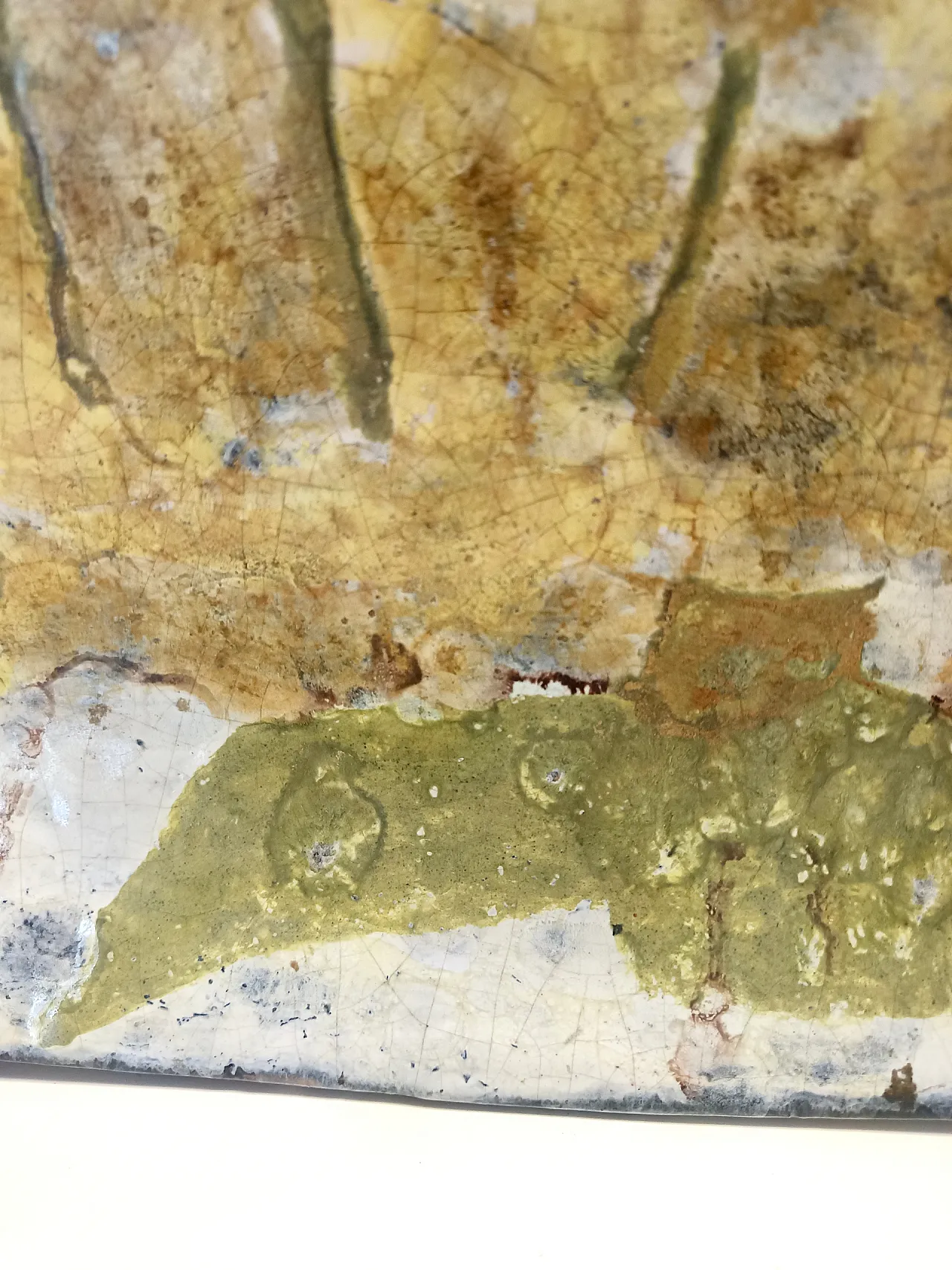 Pannello artistico da parete in terracotta fatto a mano, anni '50 5