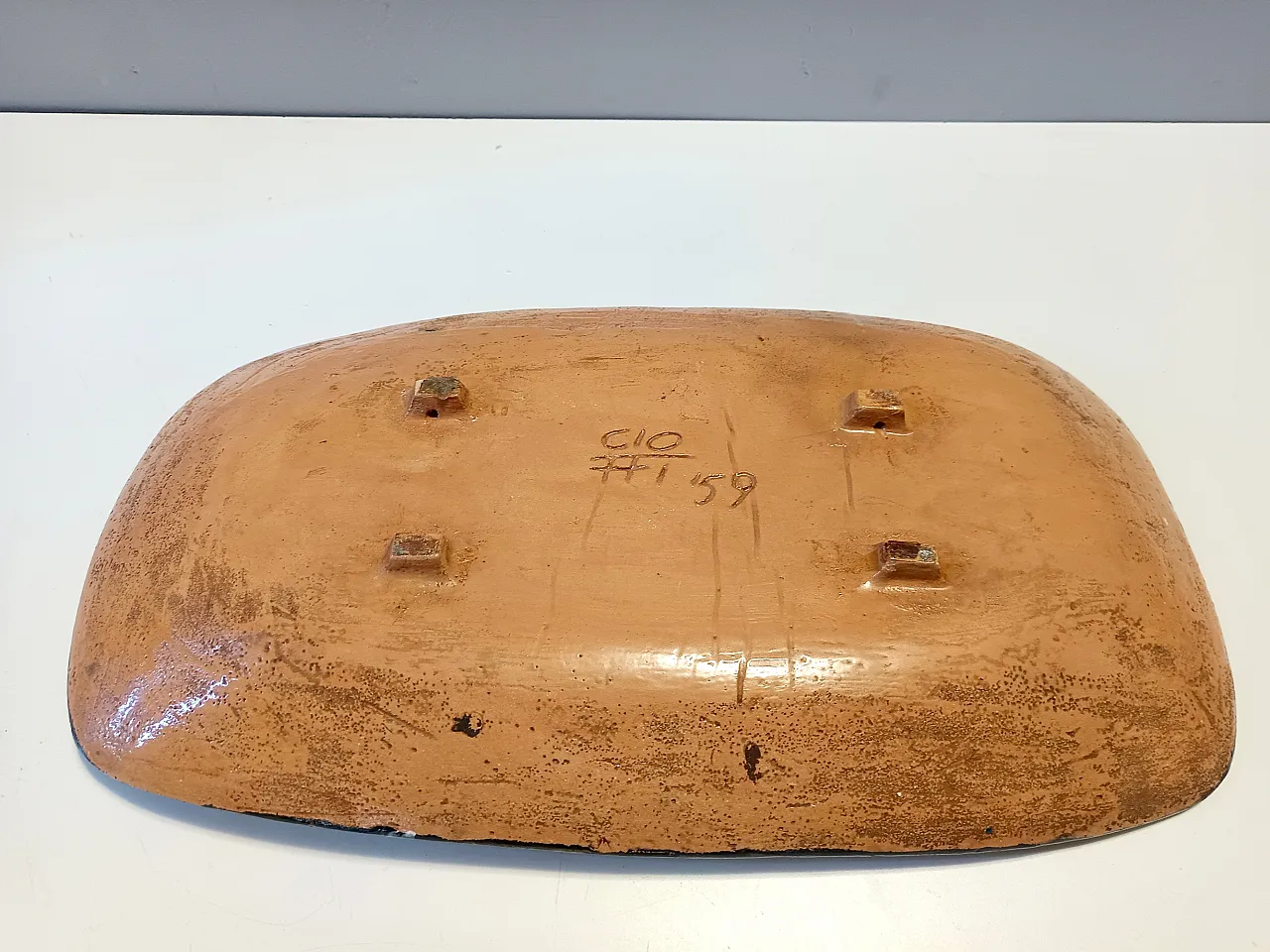 Pannello artistico da parete in terracotta fatto a mano, anni '50 14